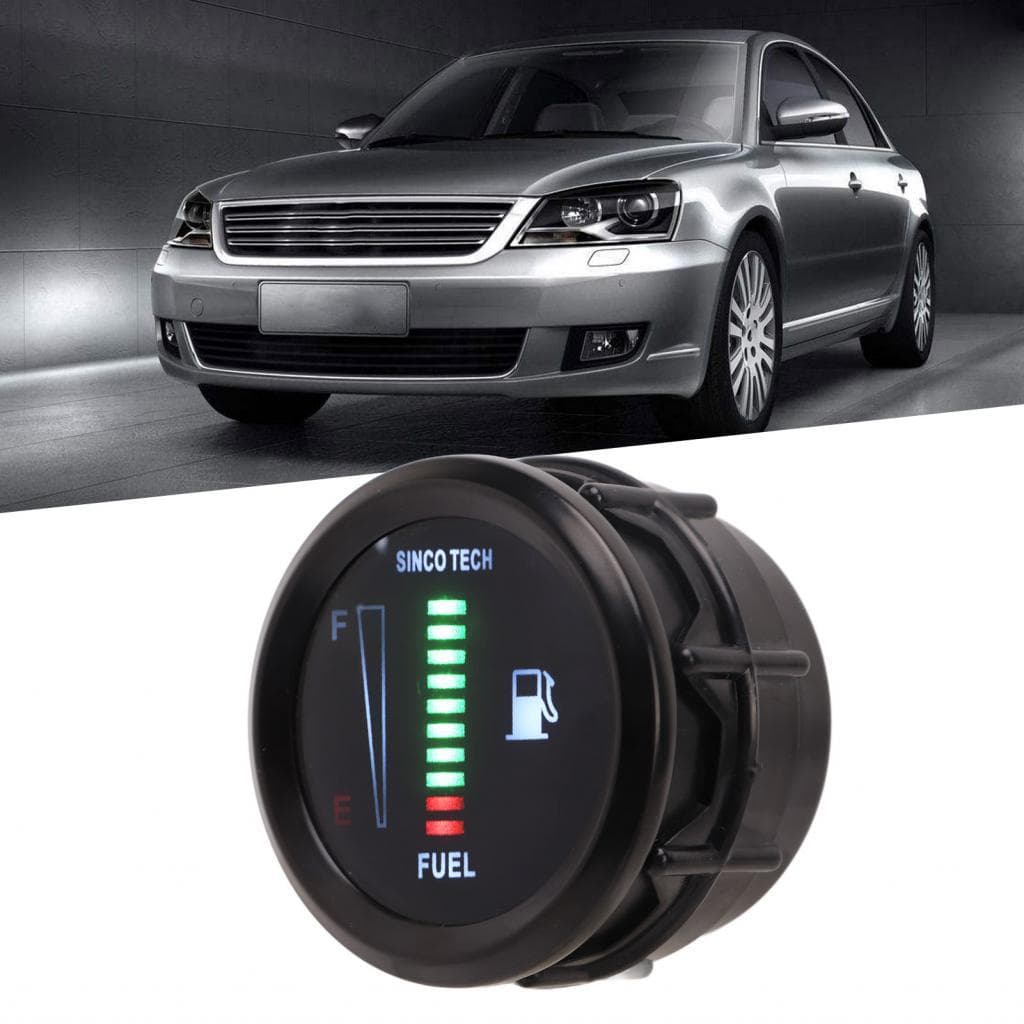 Medidor de nível de combustível 52mm medidor de óleo com LED piscando lembrete compatível 818V carro veículo motocicleta