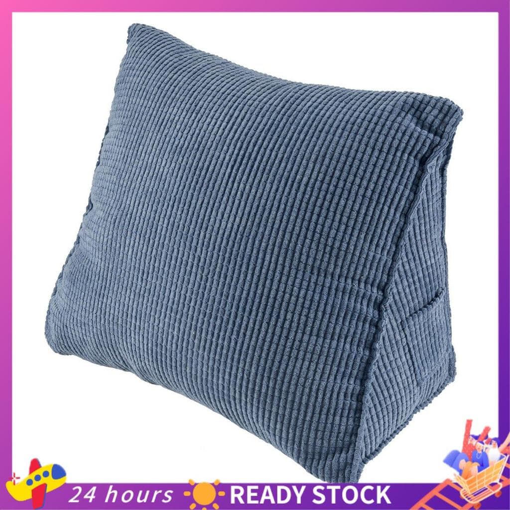 Almofada De Encosto De Leitura , Travesseiro De Cunha , Lombar , Cama , Cadeira De Escritório Apoio Para As Costas (Azul