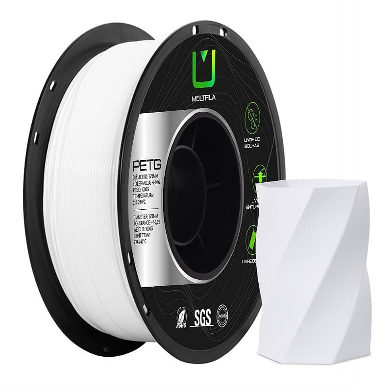 Filamento MultFila Impressora 3D PETG Branco 1kg