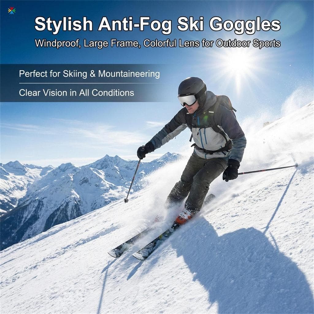 Óculos De Esqui Com Tecnologia Antiembaçante Para Esportes Ao Ar Livre , Armação Grande , À Prova De Vento E Areia , Des