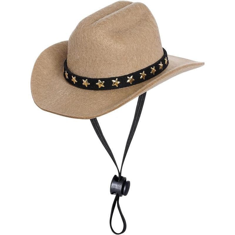 Chapéu de Cowboy para Animais de Estimação, Boné de Cosplay para Cães e Gatos, Seis Cores (Marrom, Médio)