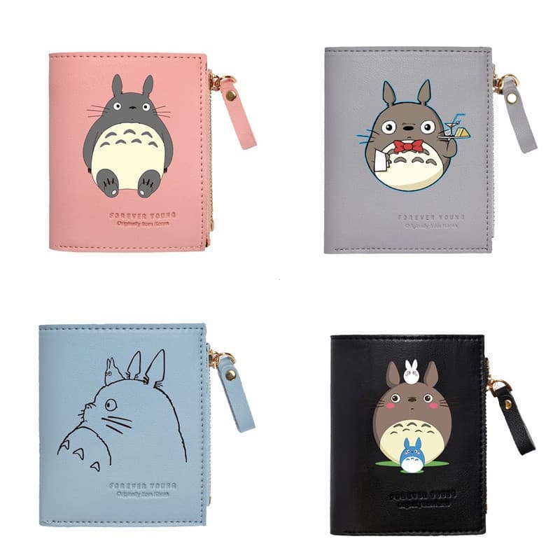 Carteira Feminina My Neighbor Totoro Porta-Cartões Estilo Curto Fofo Bolsa de Moedas Masculina 98SN