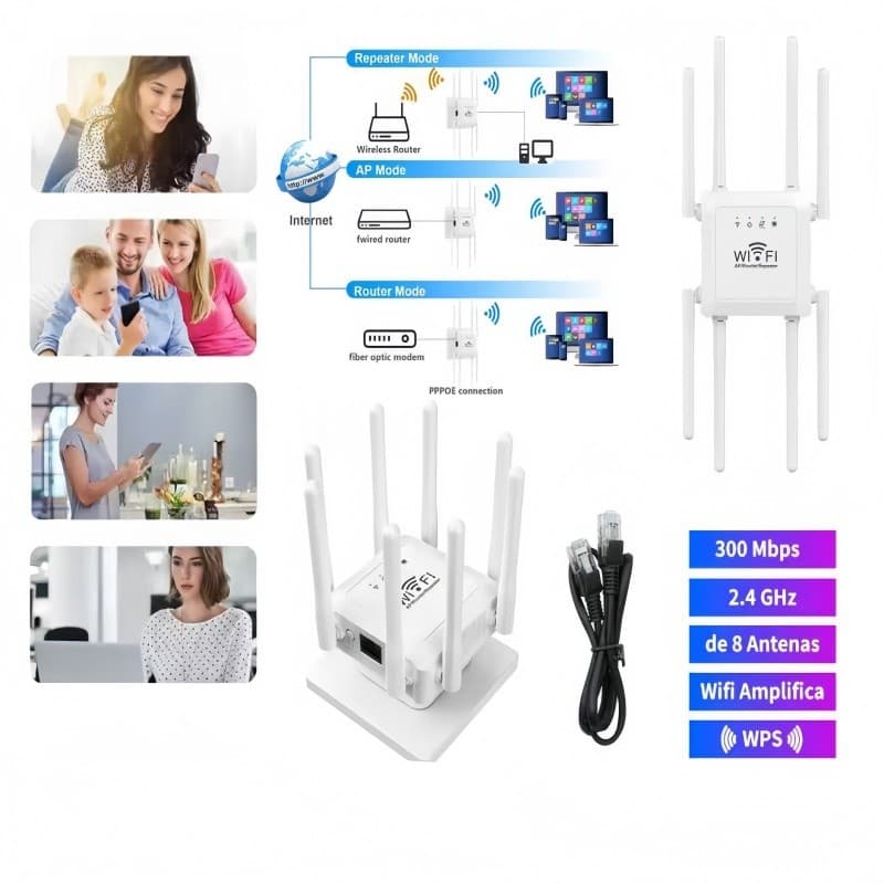 Roteador de Sinal Wi-Fi - Wireless 5g Modo AP com Instalação 300 á 1200mbps Turbo WPS - DKL