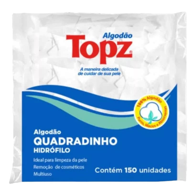 Algodão Quadradinho Topz 150 Unidades