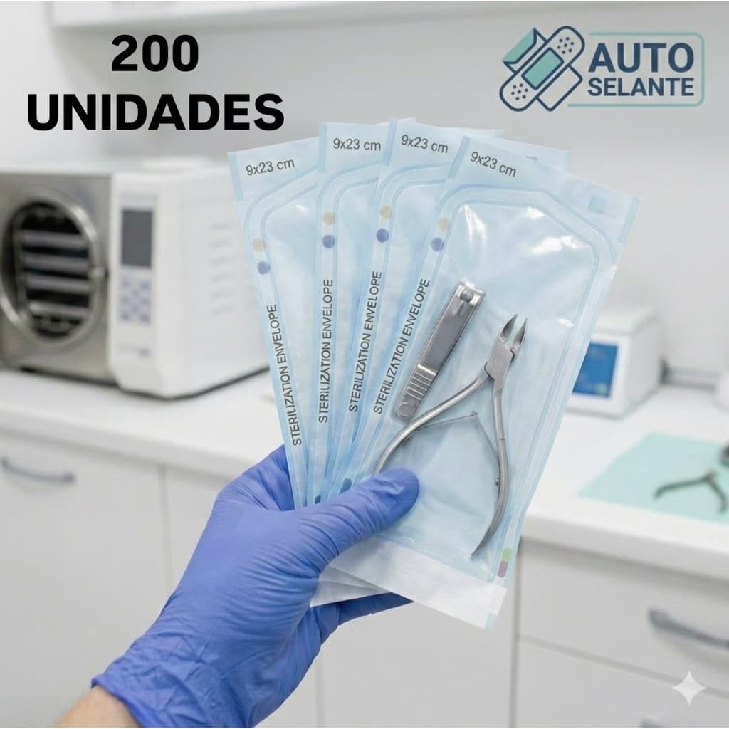 200 Unidades Envelope 9x23cm Auto Selante para Esterilização - Supack
