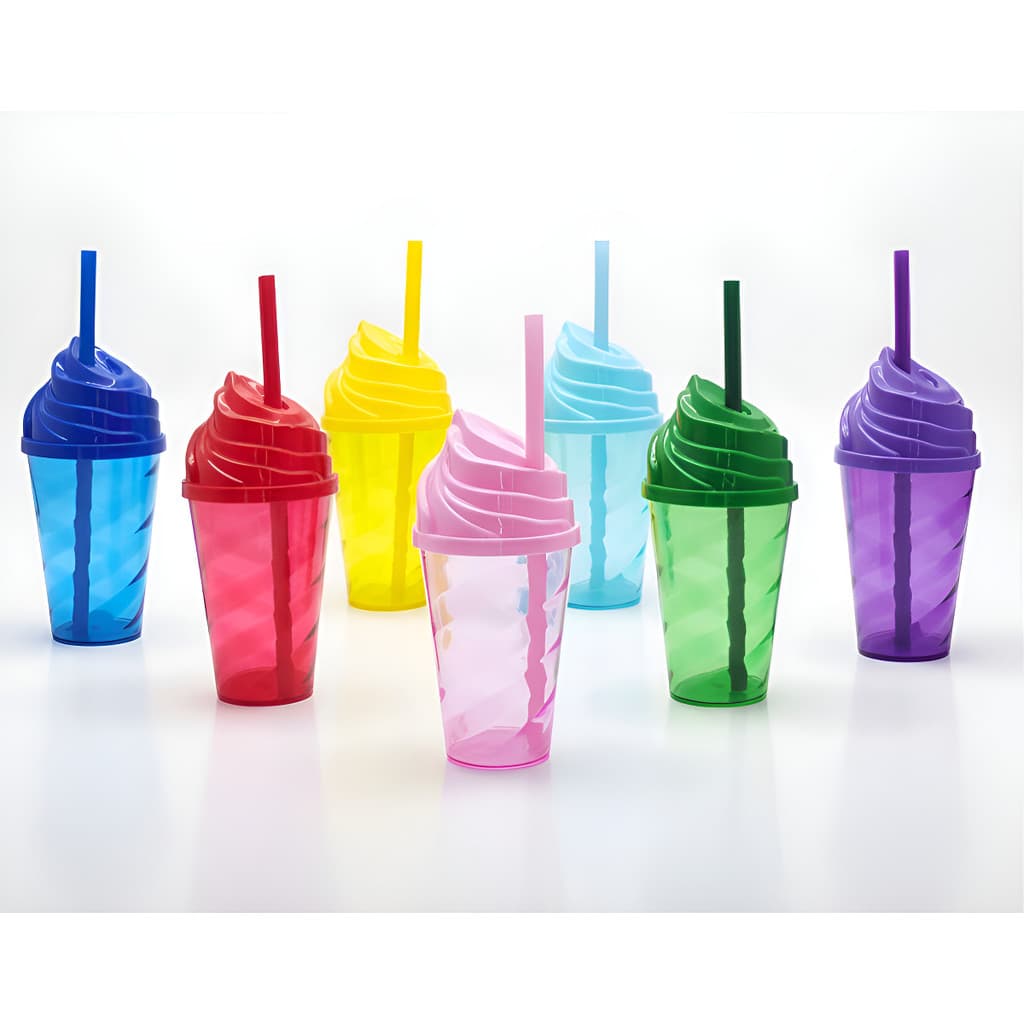 5 Copo Twister Com Tampa Chantilly 400ml Para Lembrancinha