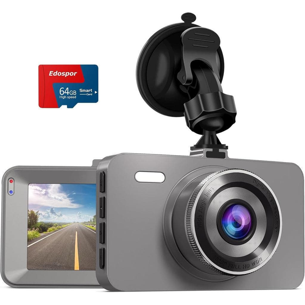 Adequado para Gravador de Condução de Carro, com Cartão SD de 64G, Câmera de Carro Tela IPS 3,176 °     Gravador de Cond