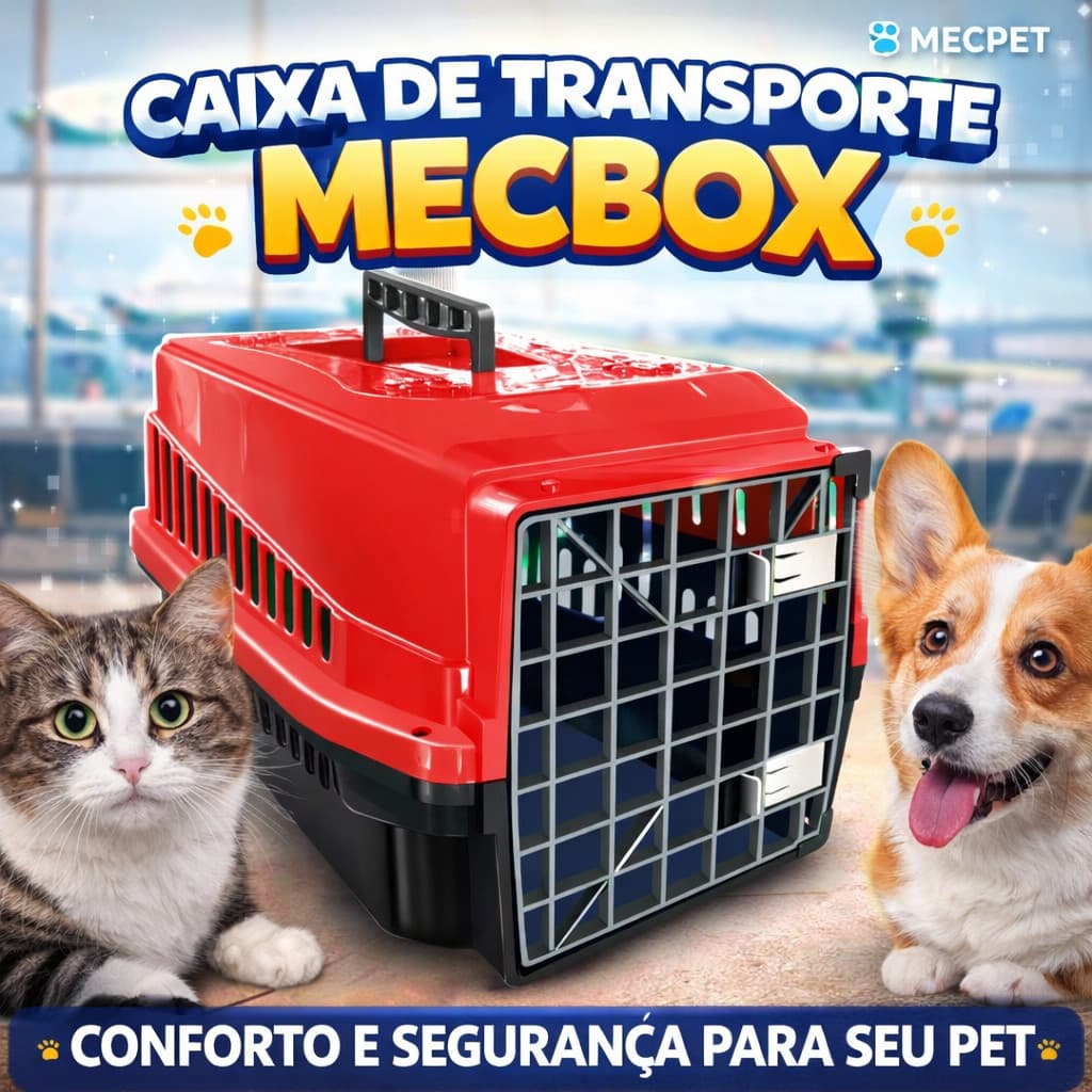 Caixa de Transporte Pet Cachorro Gato Coelho Roedores Aves Filhotes Viagem e Passeio