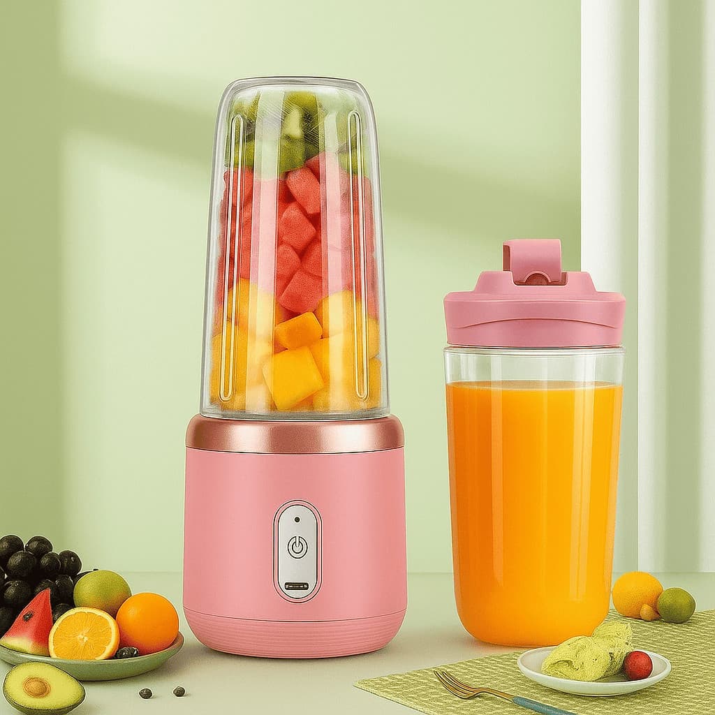 Mini Liquidificador Portátil De Suco De Alimentos Misturador Leite Smoothie 400ML 6 Lâminas Espremedor Elétrico