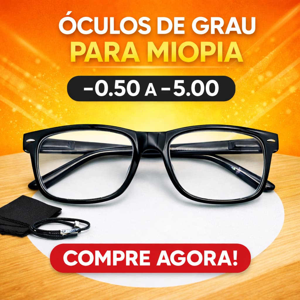 Óculos Com Grau Para Longe Miopia Pronto Para Uso Armação TR90 Lentes Prontas Masculino Feminino