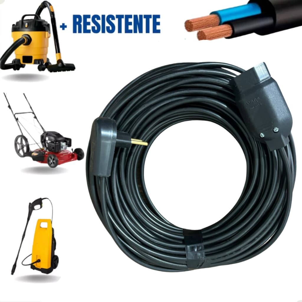 Extensão Eletrica 30 Metros Reforçada 10/20a Profissional P wap lixadeira corta gramas furadeira