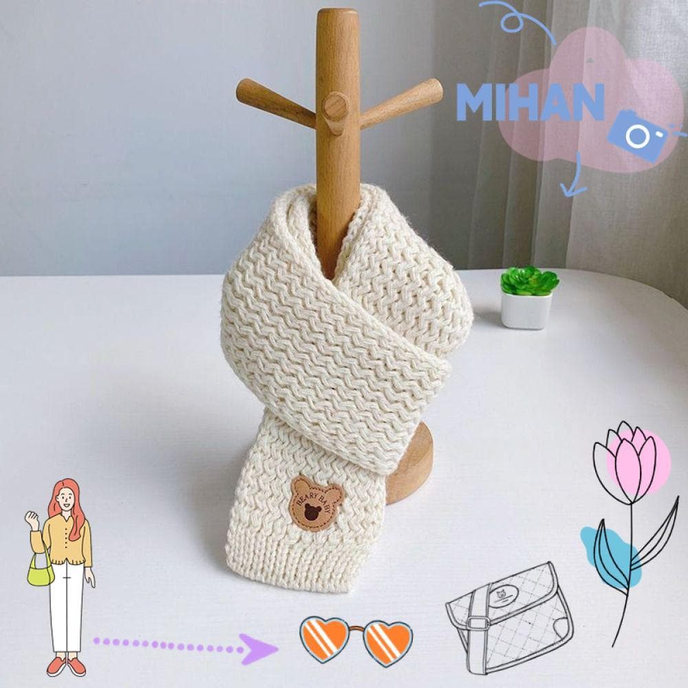 MH-BEAUTY Xale De Malha , Cachecol Infantil De Cor Sólida Outono Inverno , Gola Fofa De Alta Qualidade Para Crianças