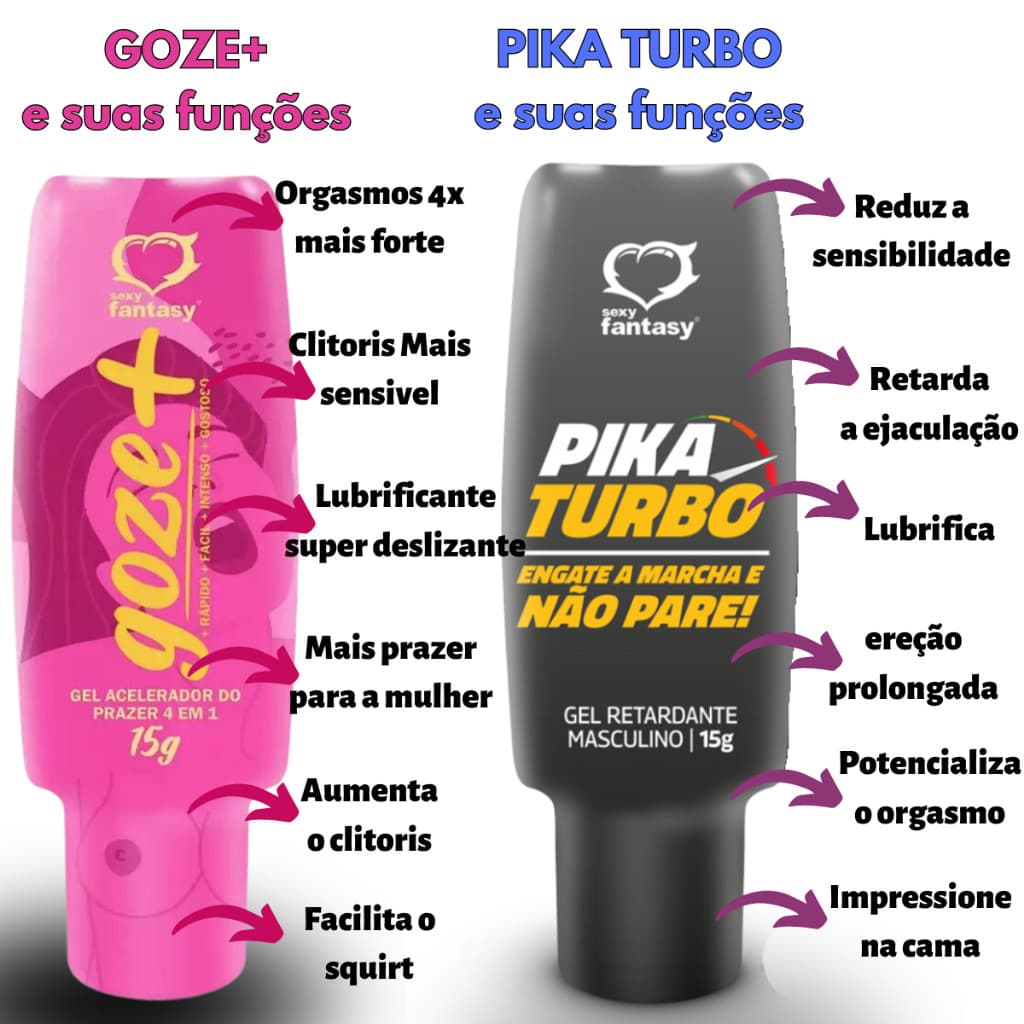 Kit Goze Mais 4 em 1 15g+ PIKA TURBO | Sex Shop Produtos Adultos