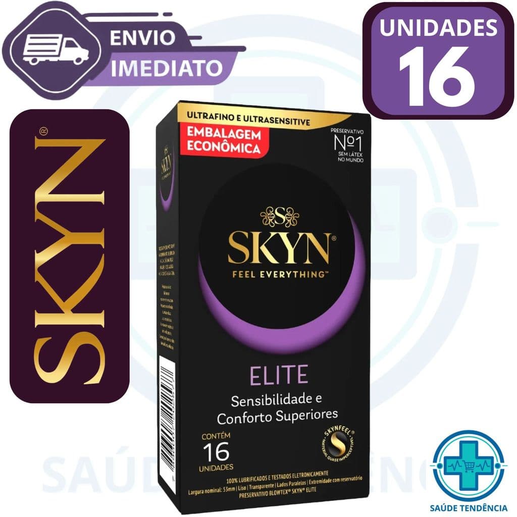 Preservativo SKYN Elite 16 Unidades Ultrafino Sem Látex Sensação de Usar Nada
