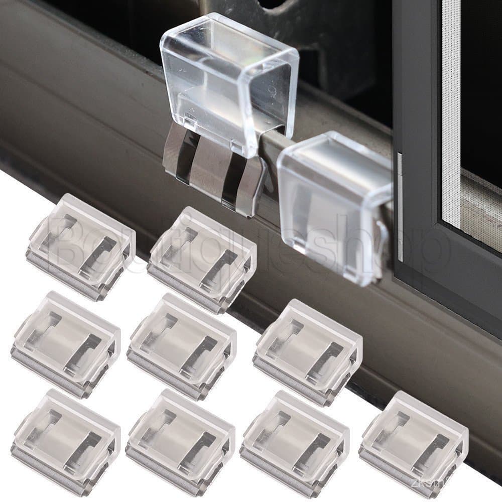 Conjunto de 1/5 peças de travas de segurança infantil - dispositivo de travamento para janelas deslizantes - design tran