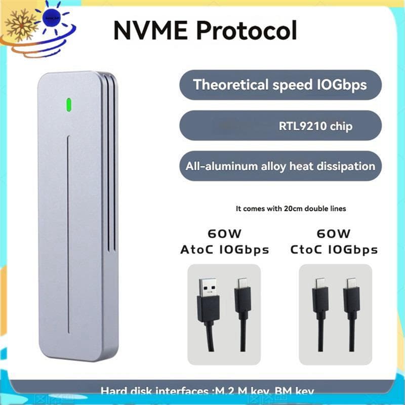 M2 SSD Caso M . 2 NVMe Adaptador De Gabinete 10 Gbps RTL9210 Chip USB C Externo