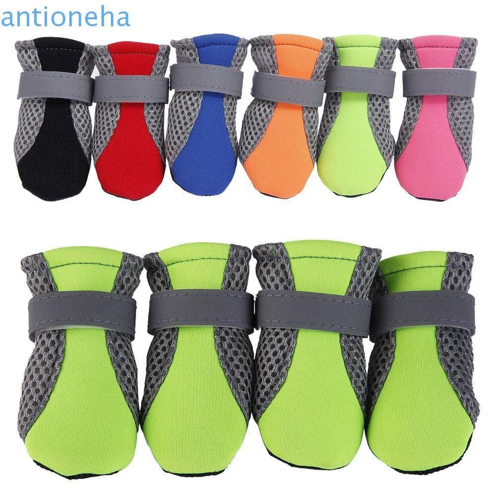 Botas Para Cães ANTIONEHA Seguras Pequenos E Grandes Protetores Poodle Yorkshire Malha De Chuva Animais De Estimação