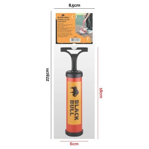 Bomba de Ar Manual para Bola com Bico Inflador Compacta Futebol Vôlei Basquete Amarela