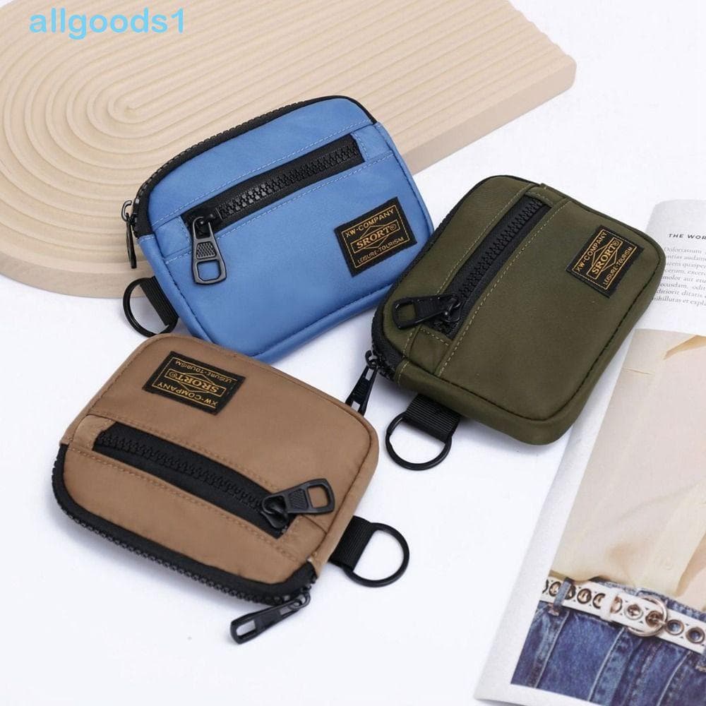 Bolsa De Moedas De Lona ALLGOODS , Carteira Masculina Portátil Porta-Cartões , Mini Armazenamento De Fones De Ouvido Est