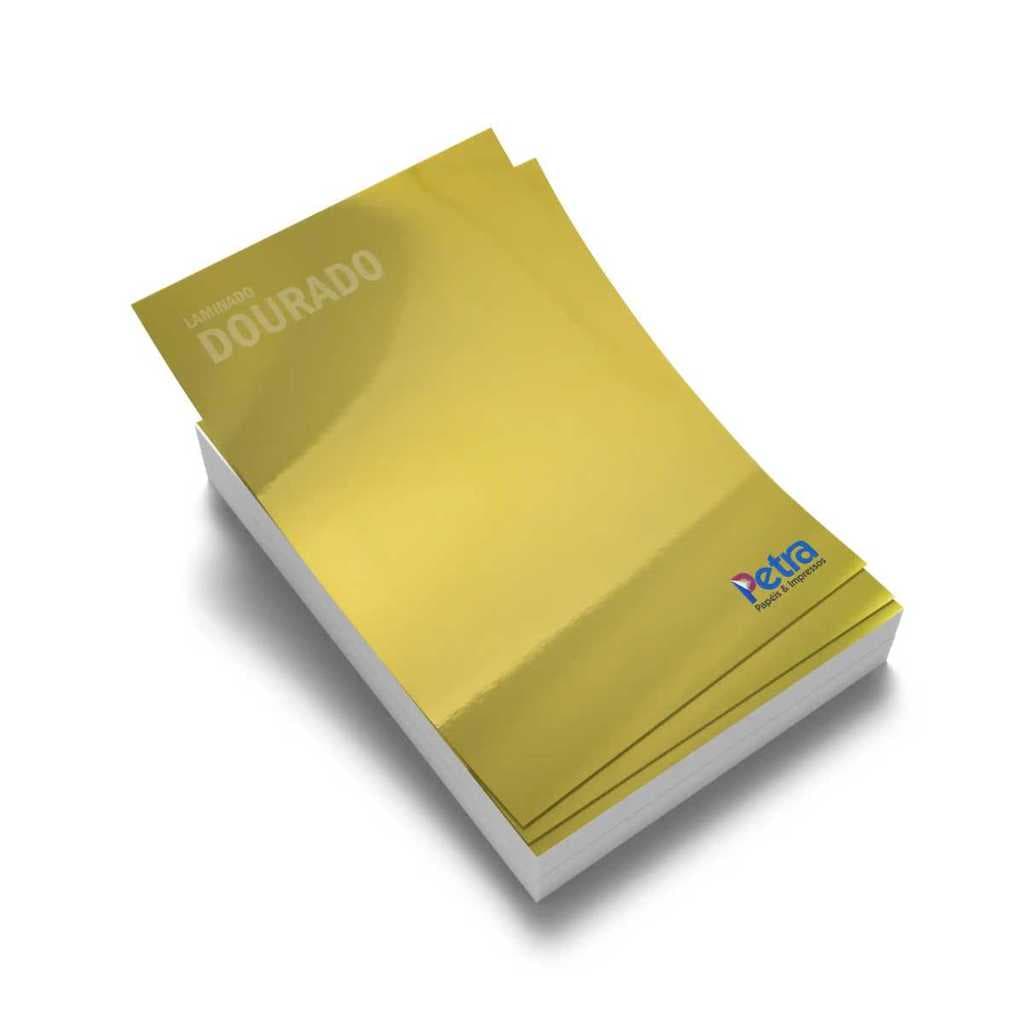 Papel Laminado Ouro - A4 - 180g/m² - 20 folhas