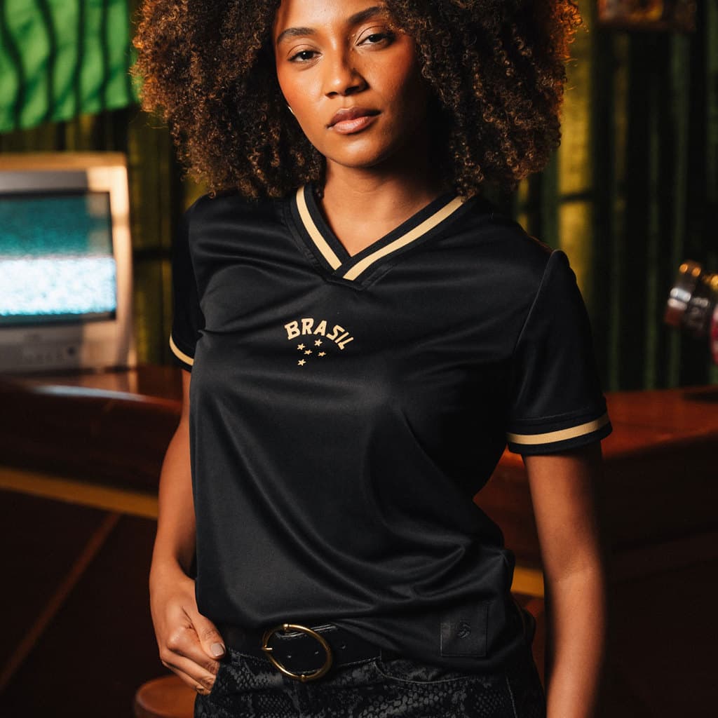 Camisa Brasil Urban Dry Preta Feminina