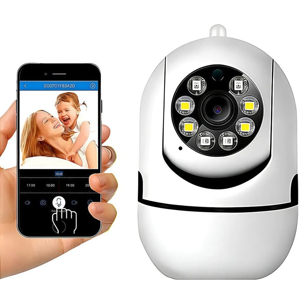 Câmera Babá Eletrônica WiFi para Bebê Monitoramento Residencial Visão Noturna e Modo Colorido