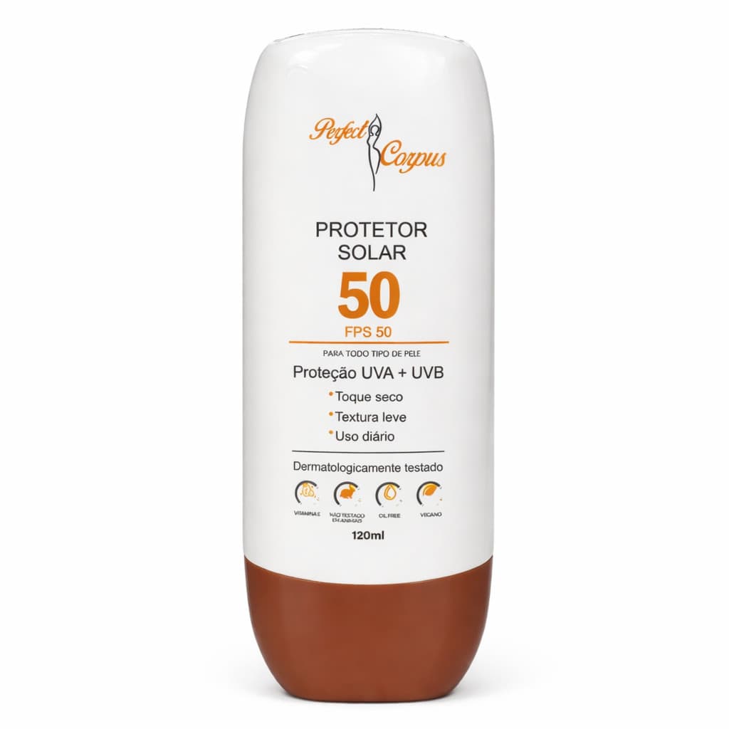 Protetor Solar FPS 50 Proteção UV + UVB Perfect Corpus 120ml