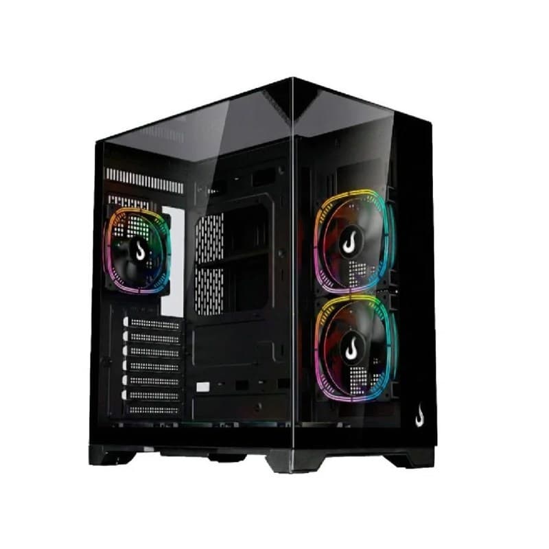 Gabinete Gamer Rise Mode Galaxy Full Glass X Black  MATX ITX suporte para 5 fans (não incluso)