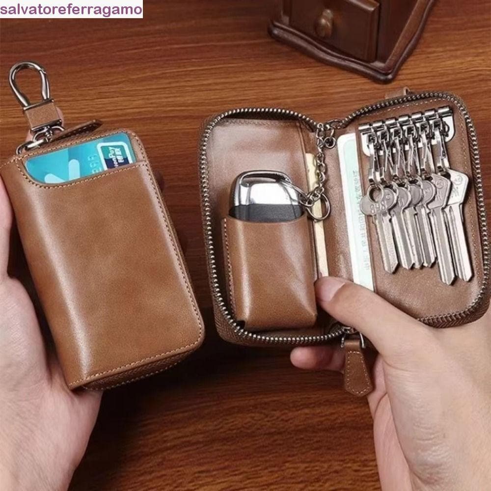 Bolsa Organizadora De Chaves SALVATOREFERRAGAMO , Carteira Portátil De Chave De Carro Fashion , Organizador De Armazenam