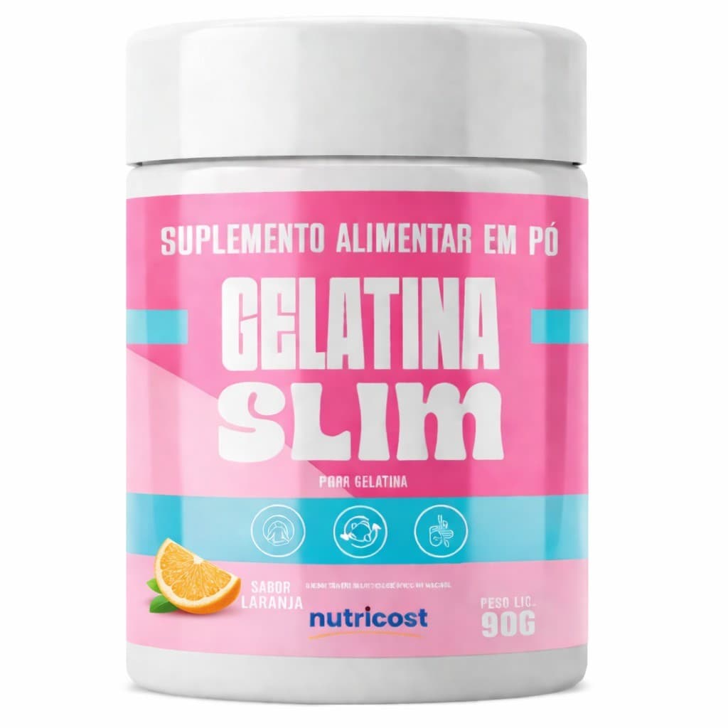 1 Gelatina Slim sabor Laranja 90 g Suplemento Alimentar Original Pronta Entrega Loja Credenciada