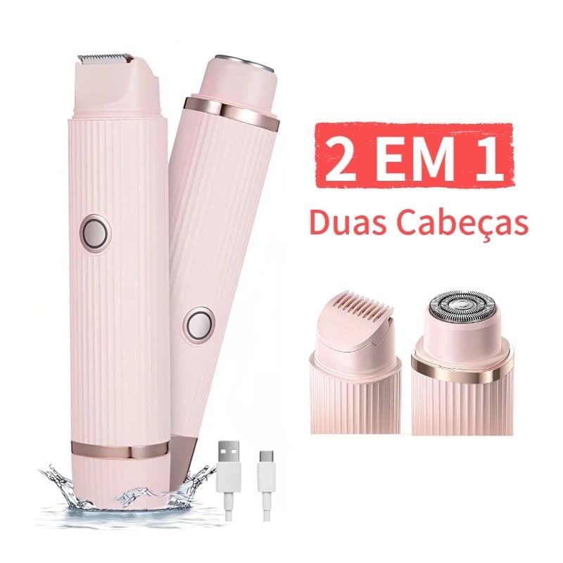Depilador 2 EM 1 Eletrico Feminino Recarregável,Removedor de Pelos Facial e Corporal