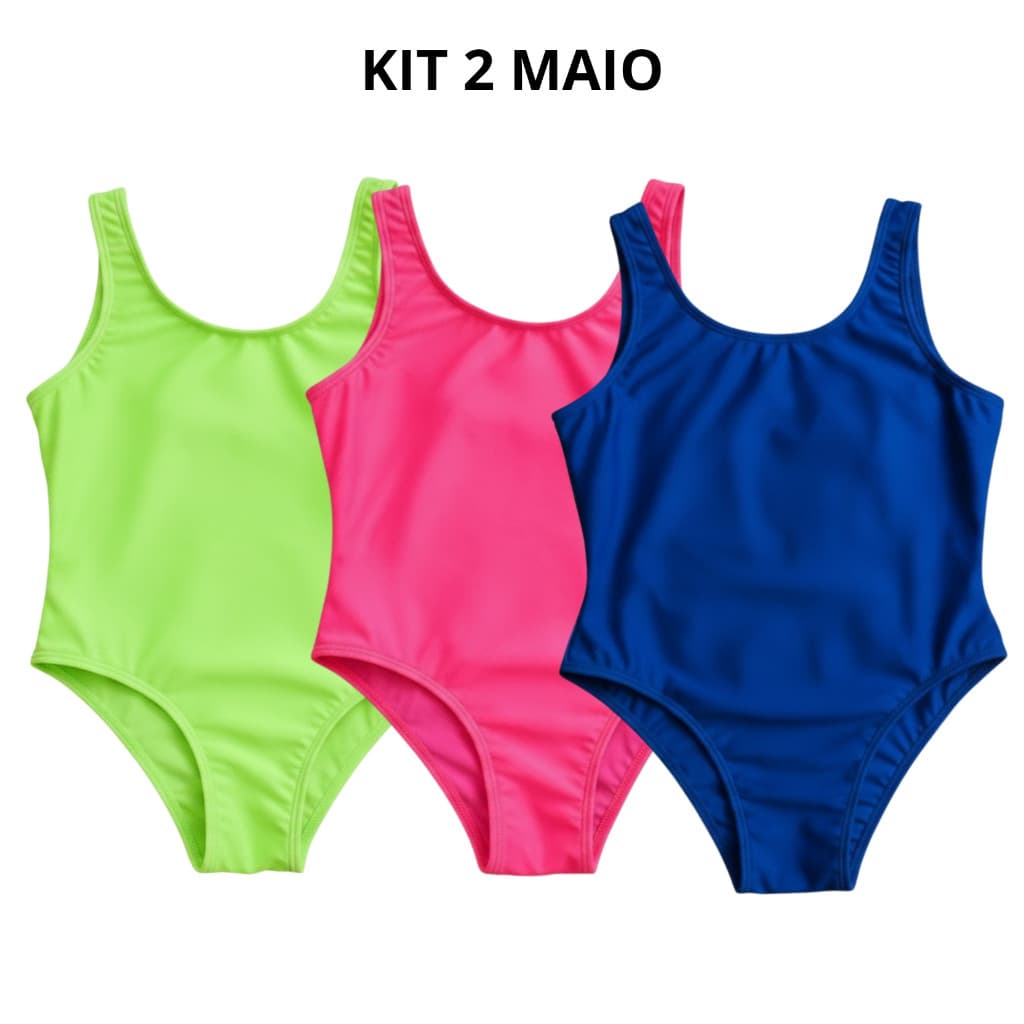KIT 2 Maiô Infantil 2 ao 10 Anos | Tecido Suplex Leve e Confortável | Várias Cores