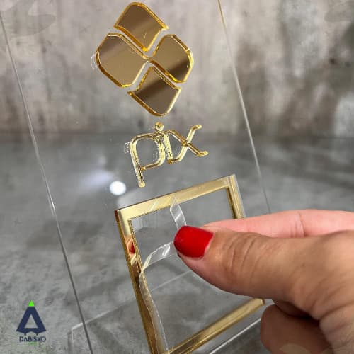 Placa Pix em Acrílico com QR Code – Suporte para Mesa ou Balcão