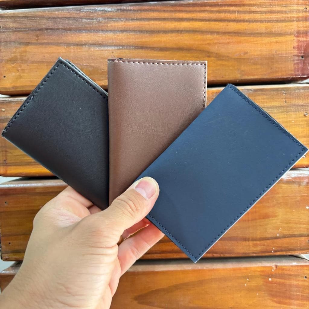 Carteira Porta Cartão Unissex Slim Sintetico Casual Basico Presente Dia a Dia Cores Escuras