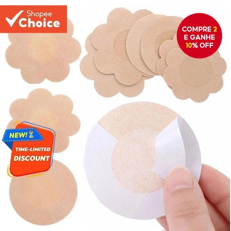100 Pçs Capa De Mamilo Adesivo Pele Descartável Invisível Não Tecido Remendo De Peito Sutiã-Menos Pastéis Almofada Flor 
