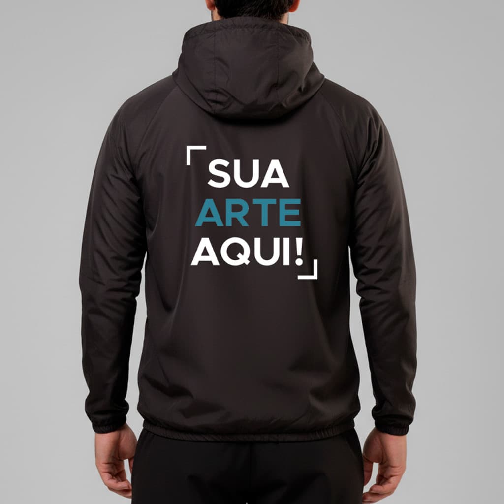 Jaqueta Corta Vento Capuz Impermeável Personalizada Equipe