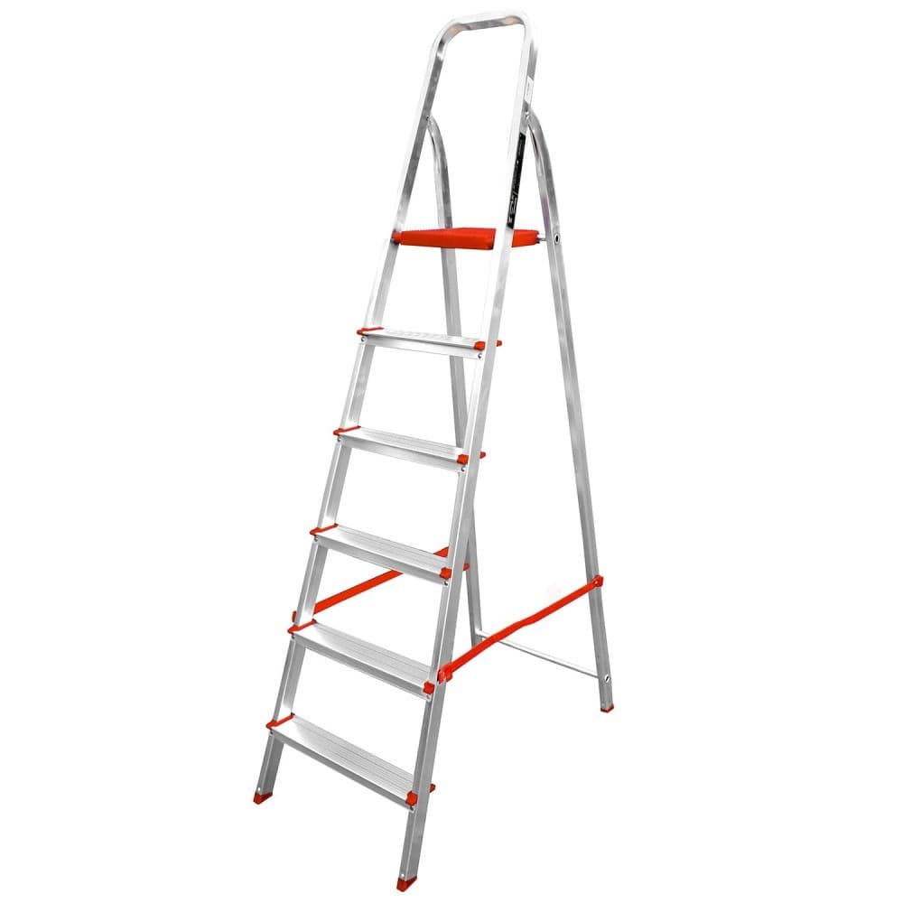 Escada de alumínio 6 degraus residencial - ESC0065 Botafogo