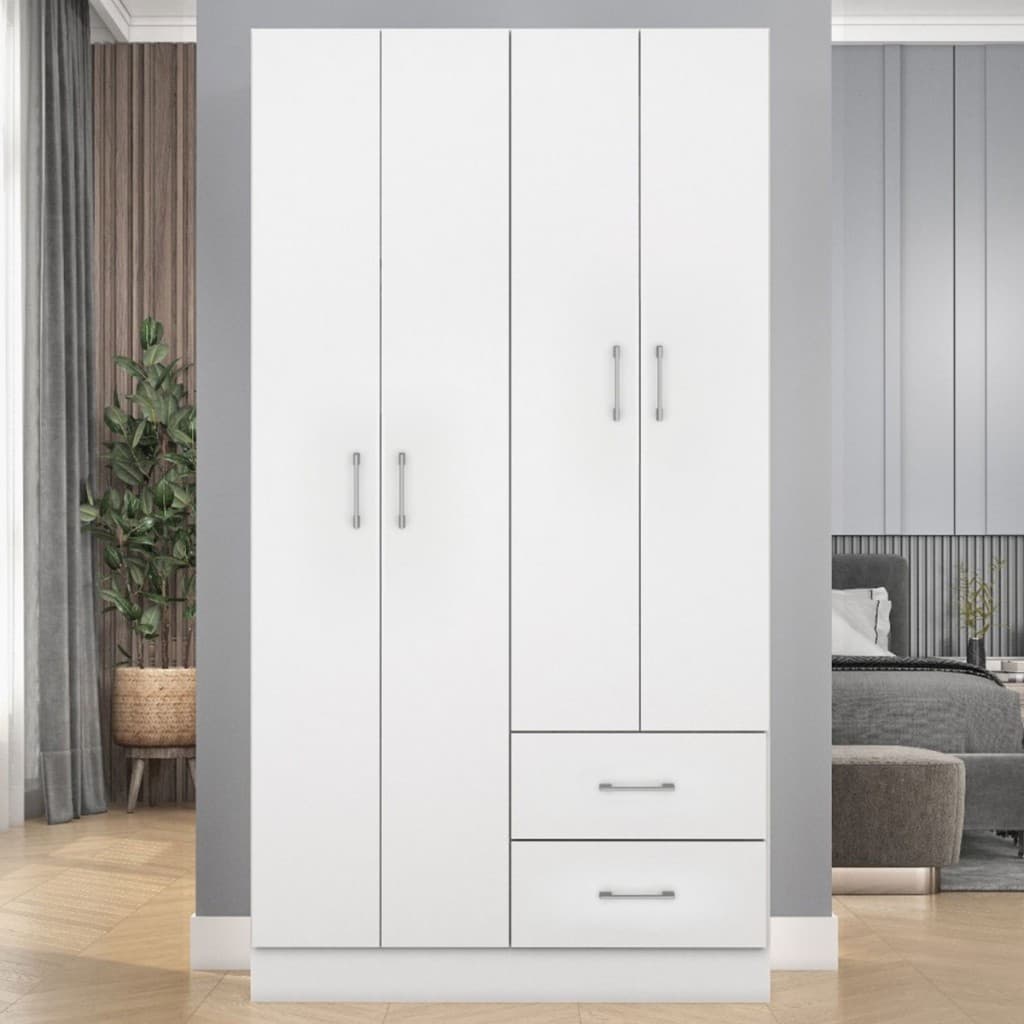 Guarda-Roupa Solteiro Panamá 4 Portas 2 Gavetas - Fellicci