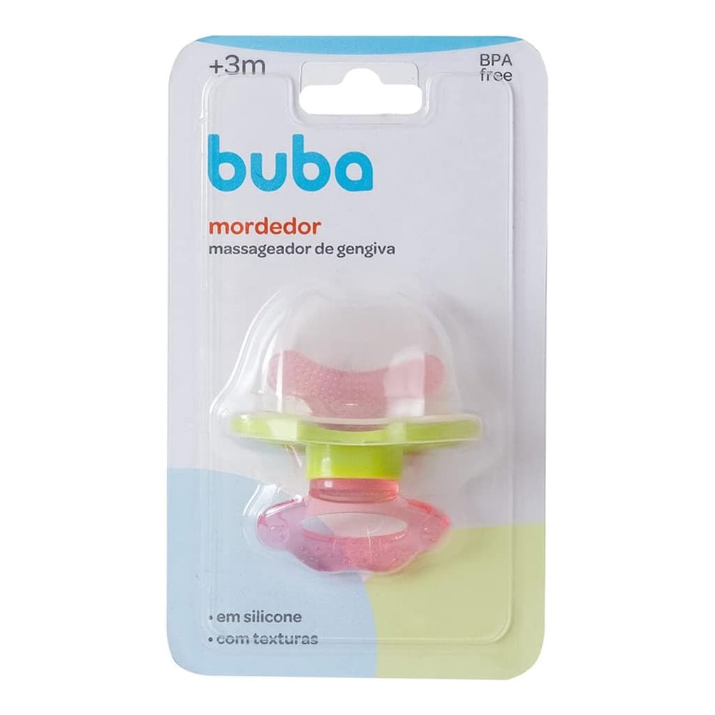 Mordedor com Massageador de Gengiva buba Rosa