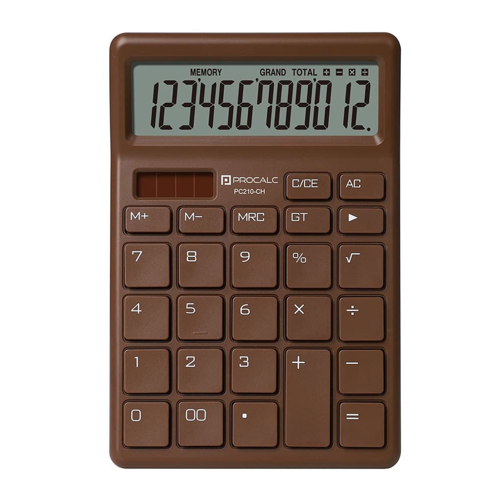 Calculadora de mesa 12 dígitos PC210-CH Chocolate Procalc