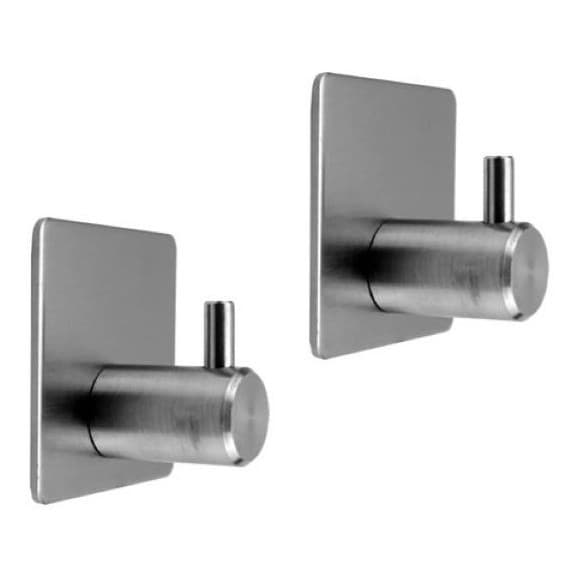 Gancho Adesivo Parede CLINCK Metal Prateado 4.5x4.5cm Kit 2 Peças