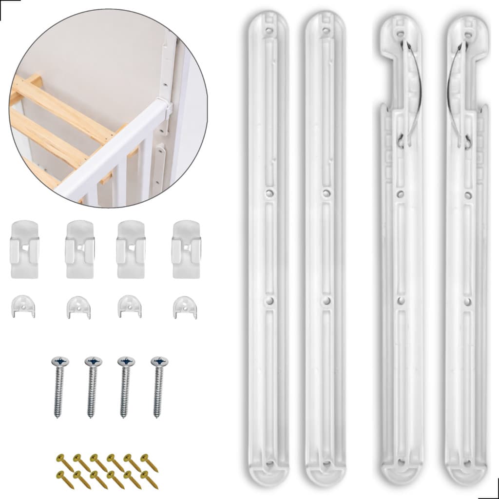 Kit Regulador Ajuste P/ Grade De Berço Americano 25mm Móvel Régua Branco