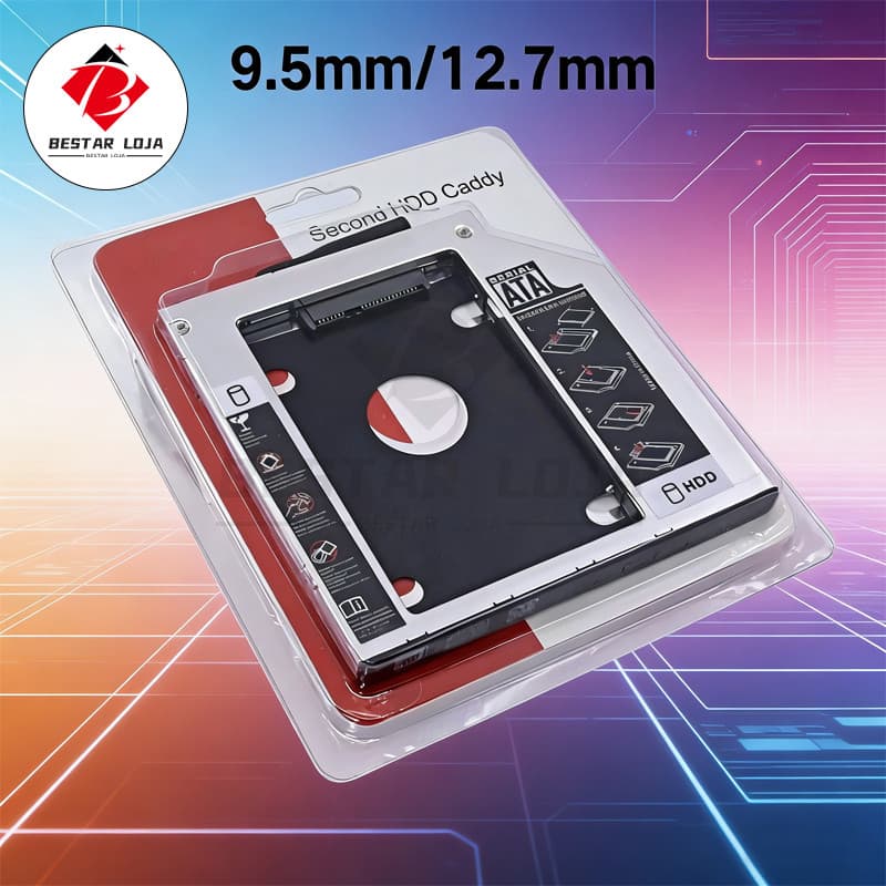 BESTAR LOJA  Adaptador Case Caddy 9.5mm,12.7mm Hd Ssd Sata 2.5 Gaveta Notebook