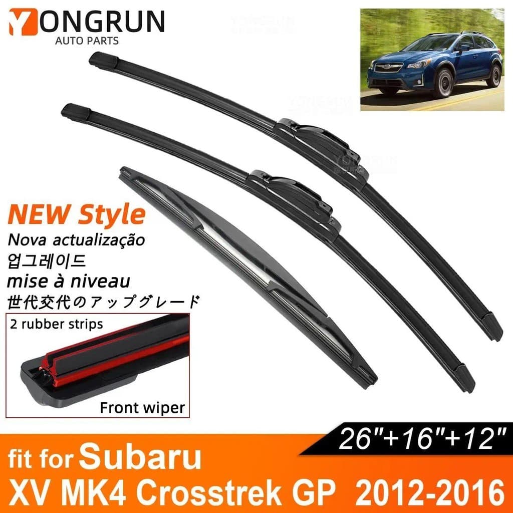 Lâminas De Limpador De Carro De Borracha Dupla Para 2012-2016 Subaru XV MK4 Crosstrek GP Limpadores De-Brisa Dianteiro E