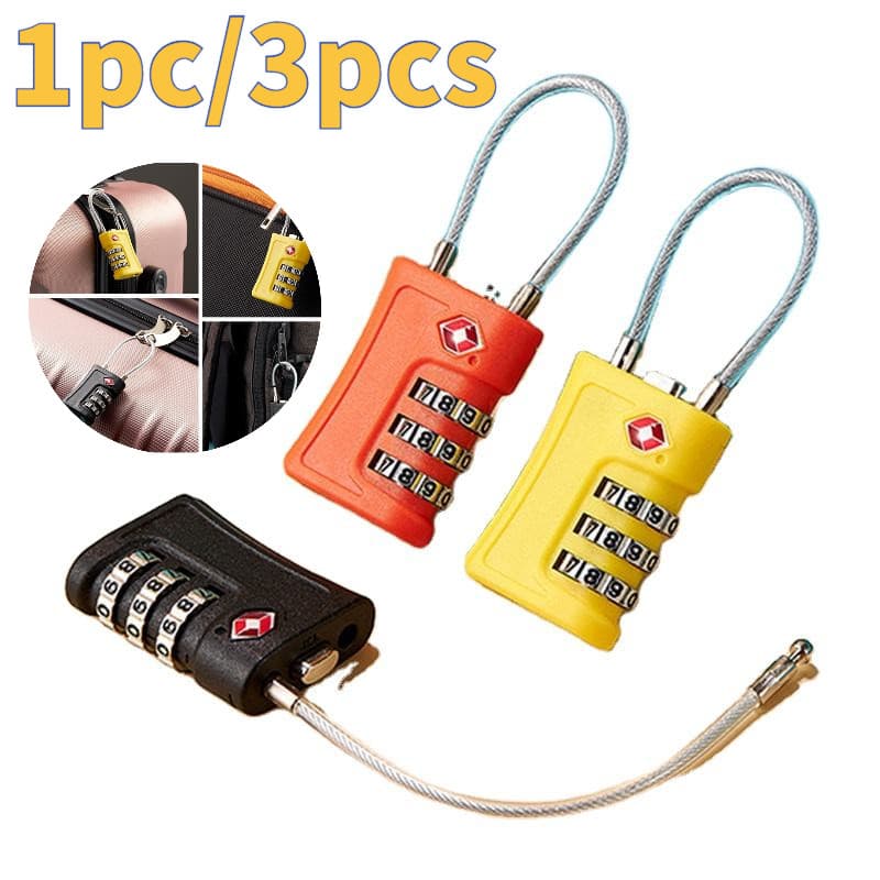 Cadeado TSA 3 Dígitos para Malas Bagagem Viagem Armário Academia 1pc/3pcs