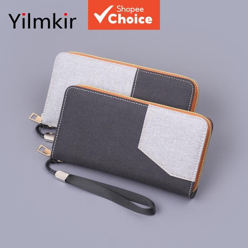  Carteira masculina de PU para negócios - de grande capacidade com vários slots para cartões e bolso para celular