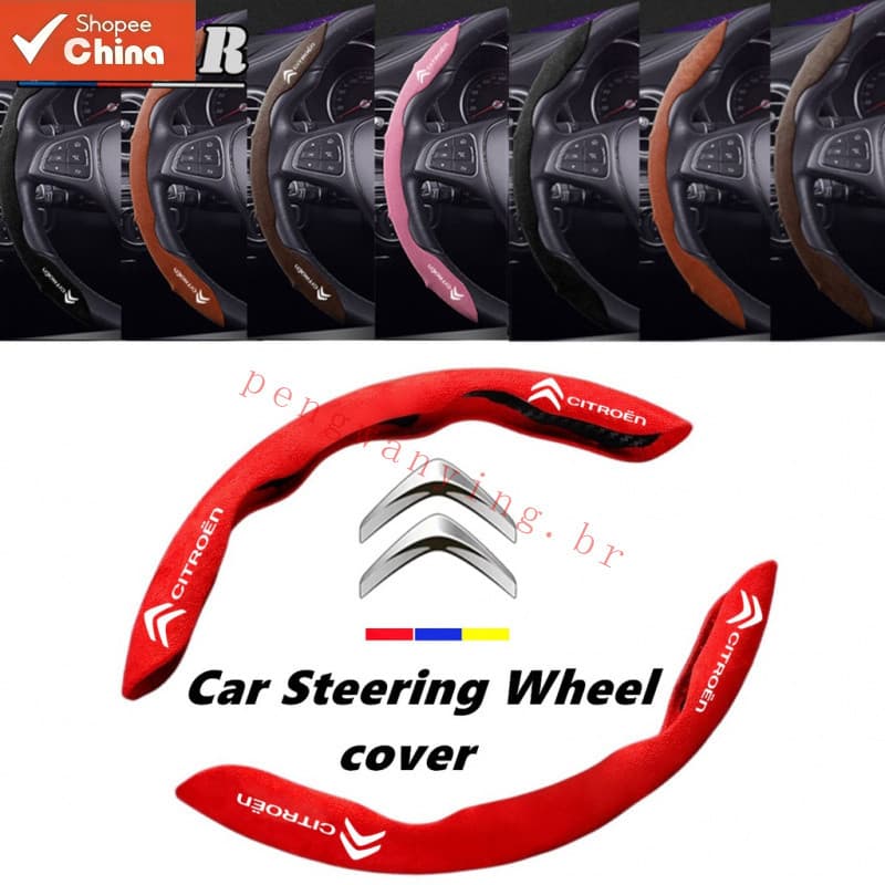 Capa Universal para Volante de Carro Citroen em Suede para c3 c4 c5, Absorção de Suor, Antiderrapante 7LVP