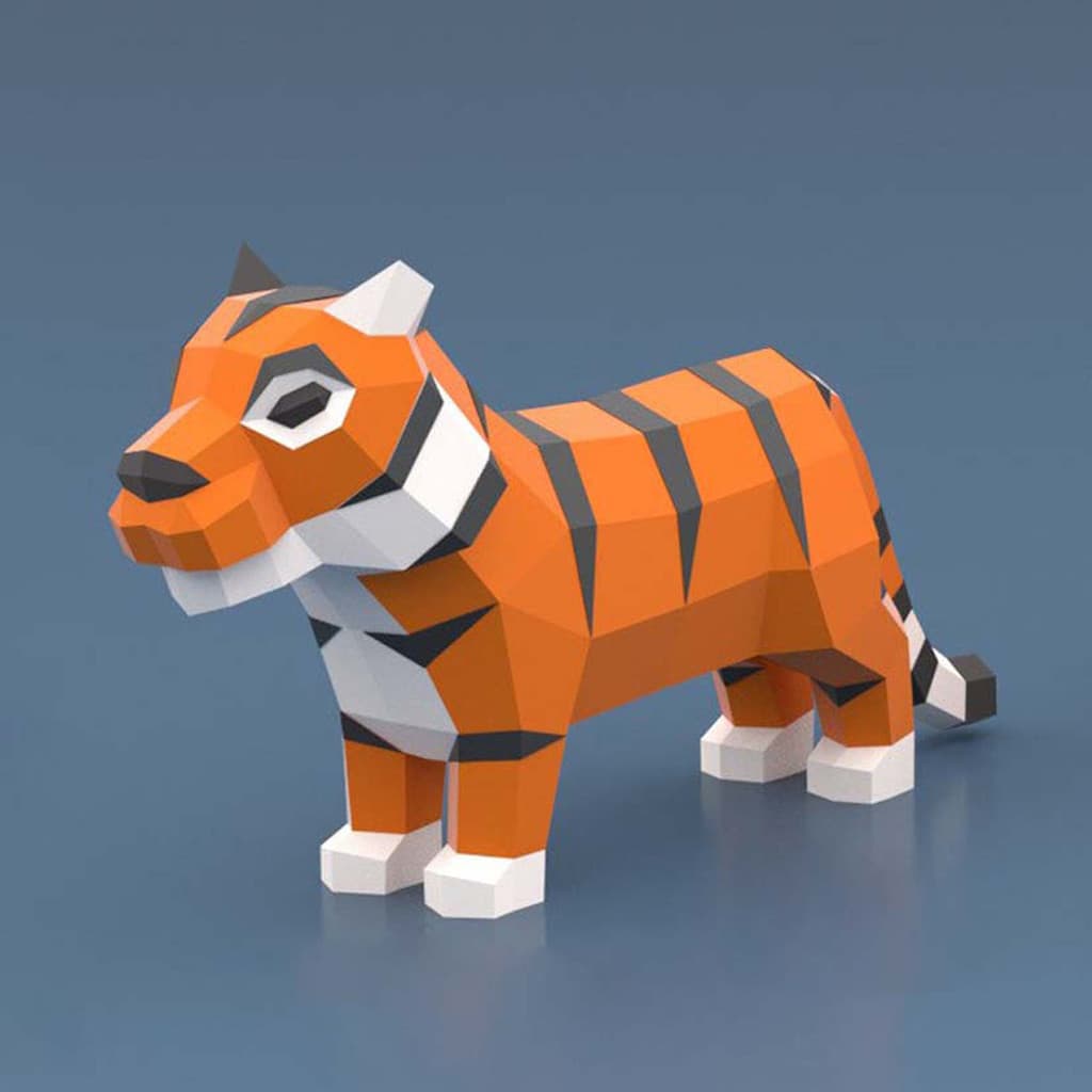 MOMO Molde de papel tridimensional Zodíaco Animal Molde de papel Enfeites Ano Novo Decoração de ano do tigre Feito à mão