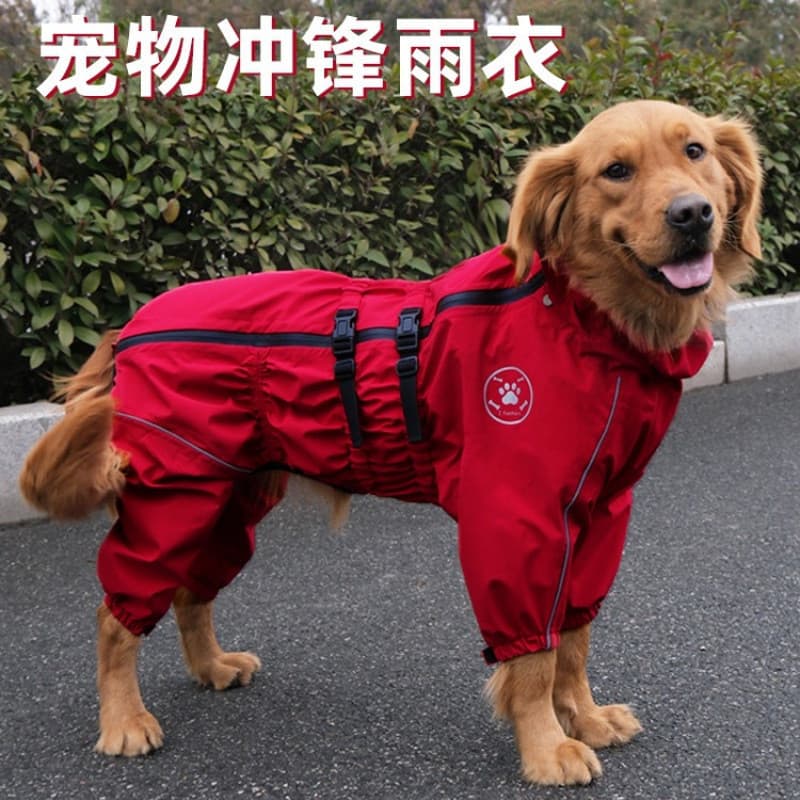 Jaqueta para cachorro com quatro pernas, capa de chuva com tudo incluído, médio e grande, capa de chuva lateral para cac