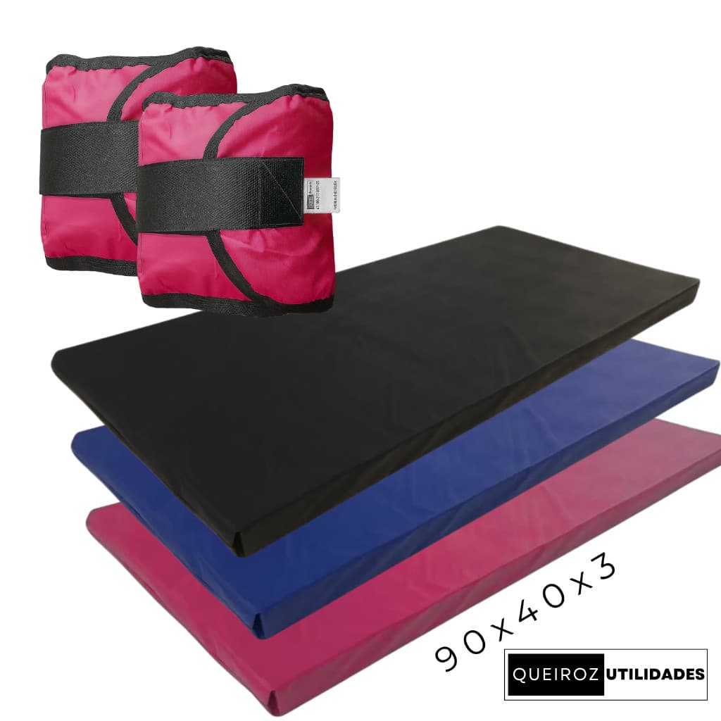 - Promo! Kit Par de Caneleira Rosa com Colchonete | Pesos de 500g até 5kg | Ideal para Treino em Casa ou Academia